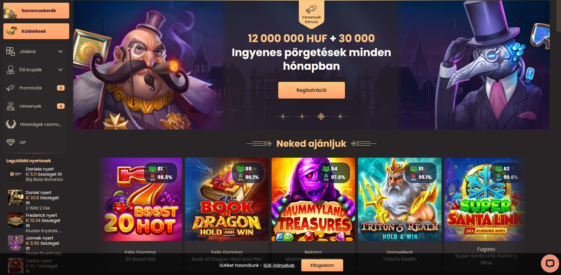 National Casino interface